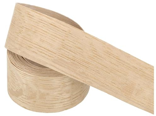 PATIKIL 38mm White Oak Edge Banding,3 Meters Wood Veneer Tape Pre-glued Flexible Plywood Edge Banding with Hot Melt Adhesive for Furniture Restoration(10 ft)
