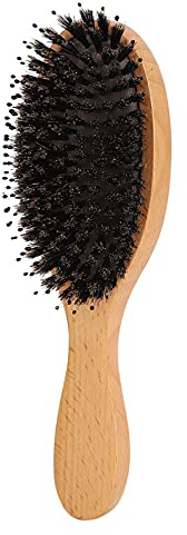 Hair Brush for Thick & Curly Hair | Dense Nylon Strands & Gas Bag Massage | Reduces Frizz/Knots/Tugging | Beech Wood Handle for Wet & Dry Hair | 8.3 Inch Detangling Comb