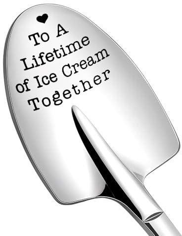 Girlfriend Boyfriend Engagement Gifts for Couples Husband Hubby Anniversary Birthday Gift for Wife Wifey to A Lifetime of Ice Cream Together Engraved Ice Cream Spoons Gift for Bf Gf