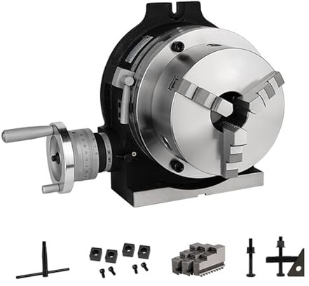 Vassbkkdy 5in Three-jaw Chuck Milling Machine Indexing Head,Universal Indexing Plate Rotary Table,Vertical And Horizontal Indexer,for Milling Engineering Indexing Tools, Engraving