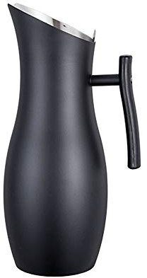 Brocca per acqua in acciaio inox da 2 l, elegante caraffa e teiera per succhi, tè freddo, bevande fredde, resistente design nero 18/10, per casa e feste