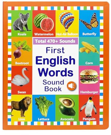 Elektronisches Englisch-Wort-Lautbuch - für 2-6 jährige Kinder, 15 kombinierte Lernmodule, Robustes Material, interaktive Rollenspiele, geeignet für Familienzeit, Sprachkurs & Kindertagestätte