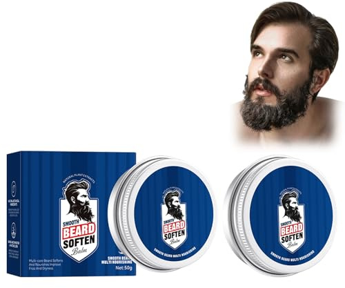 Beard Soften Balml - Bálsamo Suavizante Profundo Para Barba Con Aceite De Argán Y Jojoba - Hidrata, Nutre Y Domina Pelos Rebeldes - Pack De 2 Unidades - Acondicionador Para Crecimiento Saludable