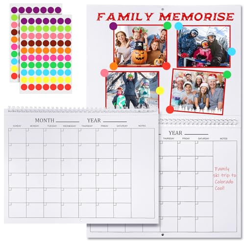 Harloon 1 Pack Blank Scrapbook Calendar Sheets, White