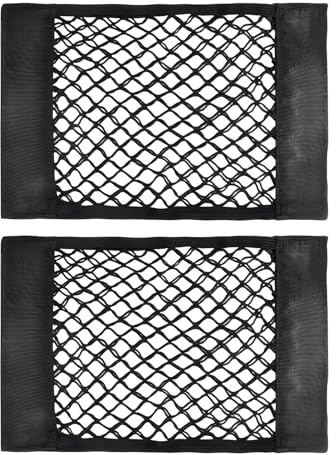 2PCS Car Boot Storage Car Boot Storage Net Organiser 40x24cm Cargo Net for Trunk Van Accessories Storages, Heavy Duty Stretch MeshT idy, Practical Vehicle Storages for Travel Use