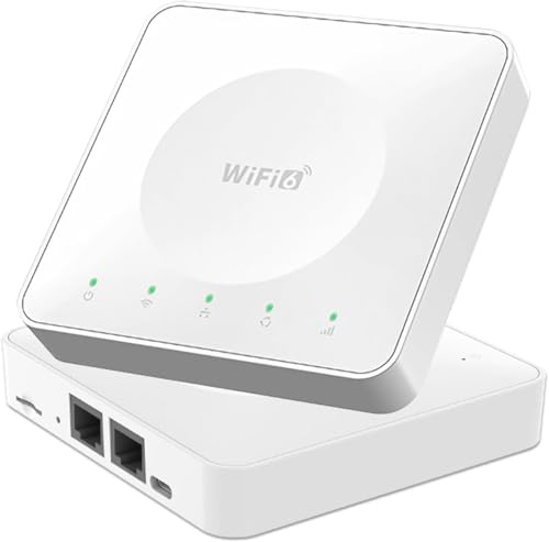 Routeur SIM WiFi 6 Portable,Double Bande Mobile Hotspot,Box SIM LTE,avec Toutes Les Cartes UE SIM,WPA3,4G/SIM Modem,routeur 4G,USB-C,appareils Internet pour Les Voyageurs et l'utilisation à Domicile