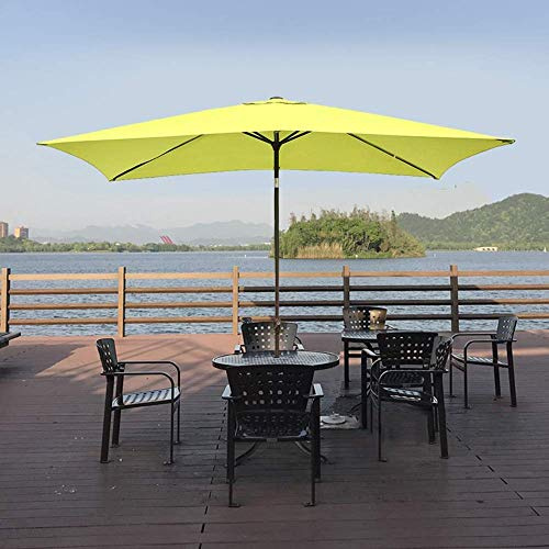 Ombrellone rettangolare da terrazza, altezza 2,4 m, manovella inclinabile, perfetto per giardino, balcone, spiaggia, mercato, piscina, base non inclusa