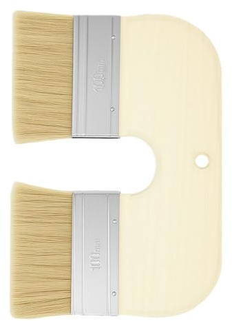 Pennello doppio per pittura a parete, 10,2 cm di larghezza, a forma di U, doppia testa, pennelli per pittura artistica da parete con setole