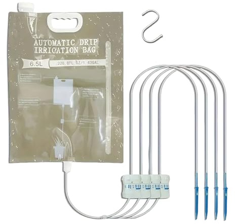 Huayeex Outdoor Automatisches Bewässerungssystem - Selbstbewässerungs Equipment Für Blumen - Pflanzenbewässerungssystem Mit 4 Ausgängen Für Urlaub Büro Wohnung Grower Terrasse Jungbäume