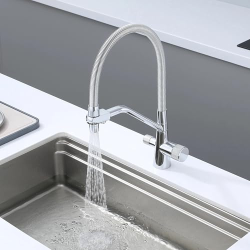 Rubinetto 3 Vie Per Depuratore,rubinetto Tre Vie Per Depuratore Acqua,Rubinetto Per Cucina A Girevole A 360°,Miscelatore Per Lavello Con Beccuccio Flessibile Rubinetto Per Lavello Da Cucina
