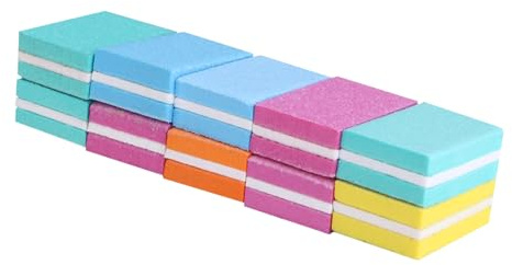 GANAZONO Escofina para Uñas Portátil de Eva 10 Piezas para Salón de Uñas y Uso en Casa Función de Pulido y Limado Color Aleatorio