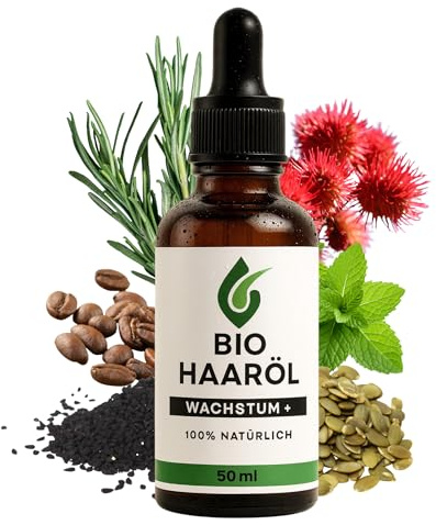 Premium BIO Haaröl Wachstum+¹ von Seifenfreund | Pflege für voller, dichter & gesünder wirkendes Haar | mit Schwarzkümmelöl, Rosmarinöl, Kürbiskernöl, Rizinusöl & mehr