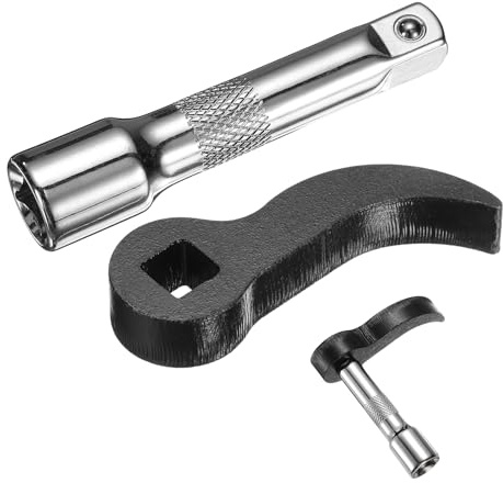 sourcing map Pry Bar Wrench Adapter, 3/8 D Square Carbon Steel Half Shaft Removal Tool Crowbar Wrench Adaptor Head Ratchet Tool with Rod for Tight Spaces Axle Automotive Car Repair