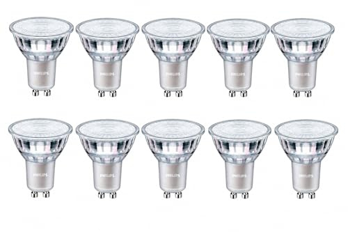 Philips 10x MASTER Value LEDspot PAR16 GU10, Warmweiß, 3,7 W, dimmbar, 355 lm, 60 Grad, 50 W Äquivalent, 220-240 V 10er SPARPACK