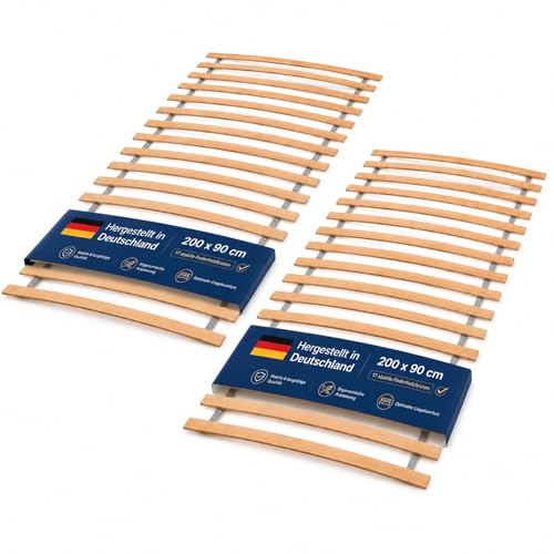 Rollrost 90x200 cm 2er Set Lattenrost Birkenholz 17 Leisten Bettrost Stabil