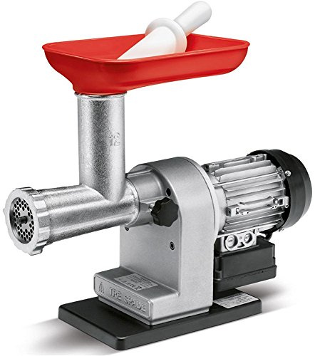 TRE SPADE Tritacarne elettrico TC 12 ECO, 0.65 HP, Taglia 12, Elica e corpo in ghisa, Piastra 6 mm, Smontaggio rapido, Per macinati hamburger e salsicce, Made in Italy