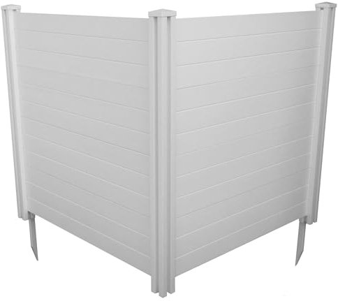 Enclo Privacy Screens ZP19014 No Dig Premium Vinyl Sichtschutzzaun Set, 121,9 cm B x 121,9 cm H, 2 Paneele, weiß, unmontiert