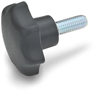 Ganter Normelemente | Sterngriffschrauben - GN 6336.4-ST-25-M5-25 | Griffdurchmesser: 25mm | Gewinde: M5 | Kunststoff Thermoplast | Schraube Stahl verzinkt, blau passiviert | 20 Stück