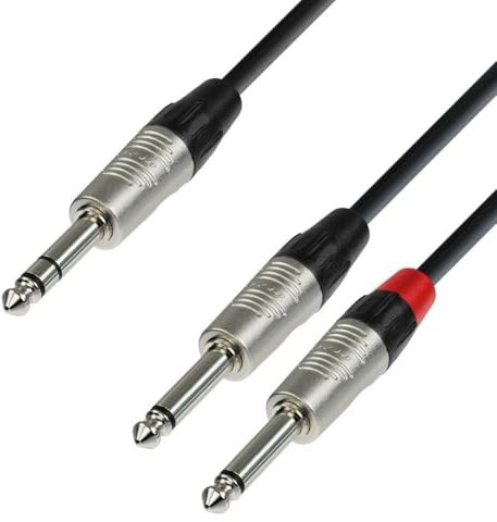 Adam Hall Cables 4 STAR YVPP 0150 - Cable de Audio REAN de Jack 6,3 mm estéreo a 2 Jacks 6,3 mm mono 1,5 m