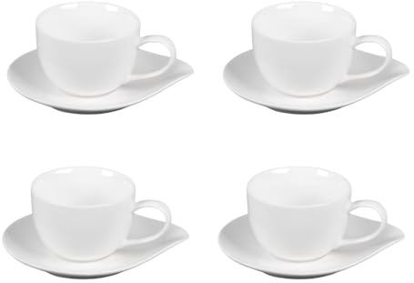 TABLE PASSION - COFFRET 6 TASSES + SOUS TASSES THE 20CL GOUTTE PORCELAINE BLANCHE