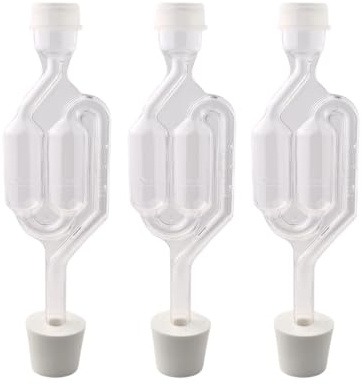 Fastrack Airlocks for Fermenting (Set of 3) | Bubble Airlock for Wine Making and Beer Making | BPA-Free S-Shaped | Used for Brewing Wine, Beer, Pickles & More | Transparent