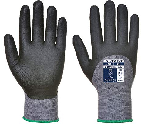 Portwest A352 Lightweight DermiFlex Ultra Glove Grey/Black, Medium