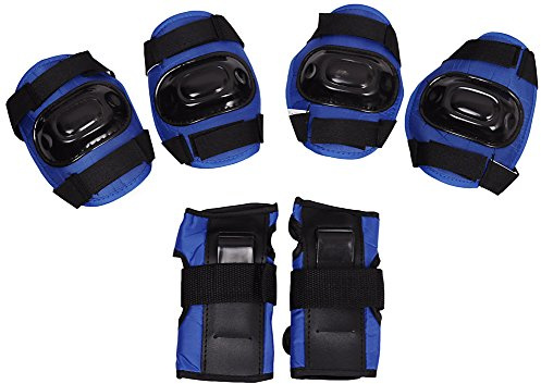 NILS Schonerset Schutzausrüstung Set Protektoren Knieschoner Inline Skates Schoner XS-L H108 (Blau, M)