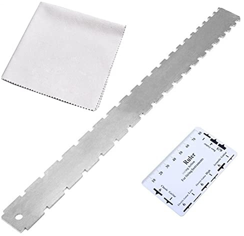 Sctecoau Abstandslineal-Set, Gitarren-Messlineal, Metall-E-Gitarren-Lineal, Edelstahl-Gitarrenhals-Lineal