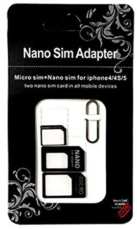 Noosy, adattatore 3 in 1 per nano Sim e micro Sim, nero