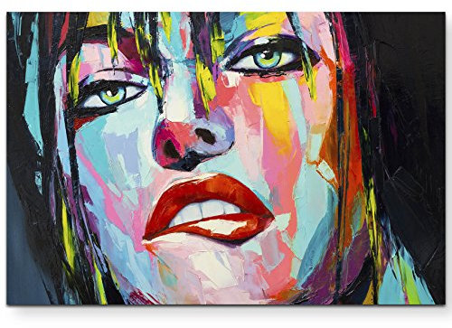 Paul Sinus Art Leinwandbilder | Bilder Leinwand 120x80cm Portrait Frau – Ölgemälde