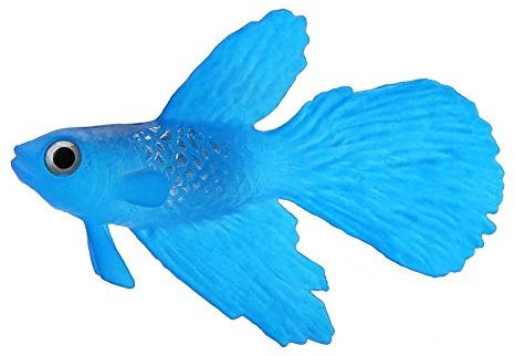 Künstliche Fische Aquarium Dekoration Kunststoff Schwimmen Goldfisch Betta Fisch Lustige Künstliche Silikon Kleine Fische Lebensechte Gefälschte Aquarium Schwimmende Verzierung (Blau Betta Fisch)