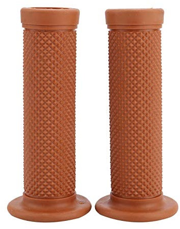 Manopole per manubrio moto Suuonee, 2Pcs 22mm Manopole per manubrio moto universali vintage Star Decor Manubrio(Marrone giallo)