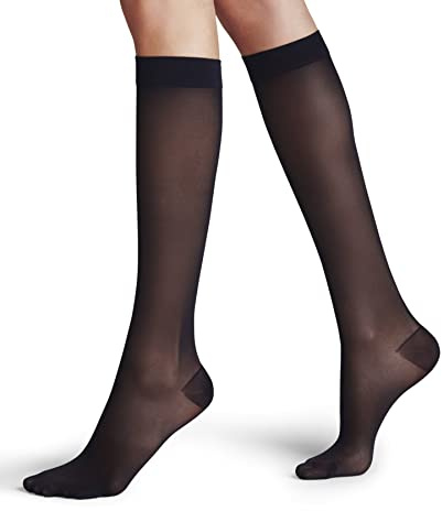FALKE Lufthansa Travel & Comfort Damen Energize 30 DEN Kniestrümpfe feines weiches Material halb blickdicht Kompression druckfreier Komfortbund lange Reisen Sitzen bessere Durchblutung 1 Paar