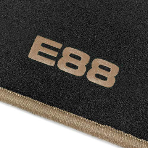 online-fussmatten OFM-Q300_E88-308 Passform Velours-Fußmatten mit Bestickung E88 und Rand in Beige