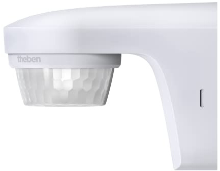 Theben 1010587 theLuxa S180 E WH Bewegungsmelder PIR 180° 12 m Wand außen | Reimport-Version ohne DE-Support, 1 s - 20 min, 500 W LED, Impulsfunktion, dreh-/neigbar, IP 55, weiß
