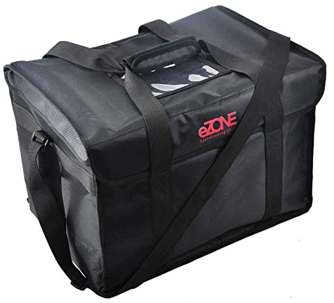 eZone Insulated Food Delivery Bag 14x10x12” Black Takeaway Kebab Indian Pizza Chinese