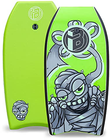 iBOARD Bodyboard - Planche de Bodyboard légère avec Housse en polystyrène expansé - Laisse et dragonne de qualité supérieure - pour Enfants et Adultes - Vert - 41 inch