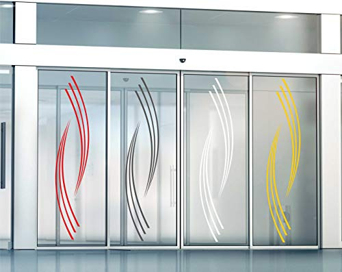 INDIGOS UG - Retro Streifen - Fensterbild Glasdekor Sichtschutzfolie Fensterfolie - 500-2000 mm - Dekoration Sonnenschutz Folie für Büro, Schule, Wohnzimmer, Tür - Glasdekorfolie - selbstklebend