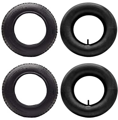 2X HMH-Shop Schubkarren Set Mantel + Schlauch 4.80/4.00-8 Schubkarrenmantel 2er Set Decke Schubkarrenschlauch 4.80 Ersatzreifen 4.00-8 Karre Luftreifen 2 Stück Reifendecke 400x100mm Innenschlauch