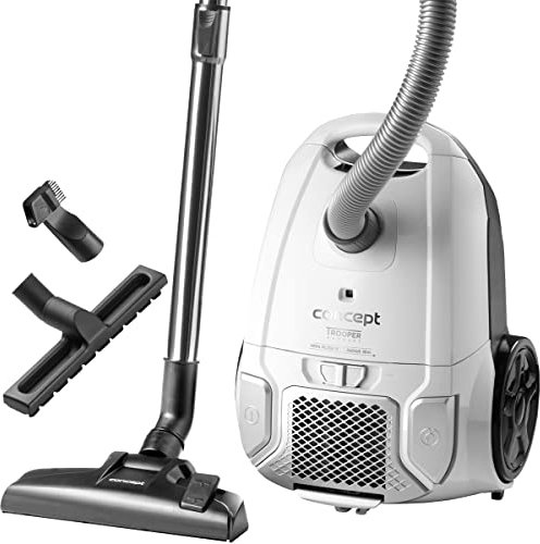 CONCEPT Hausgeräte VP8090 BEUTELSTAUBSAUGER 700 W Trooper Weiss