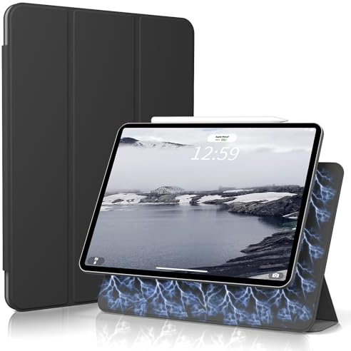 ZOYU Magnetische Hülle für iPad Pro 11 4./ 3./ 2. Generation 2022/2021/2020, Leistungsstarke Magnetbefestigung, Auto Ruhen/Wecken, Schlanke dreifach Faltbare Standabdeckung, Schwarz