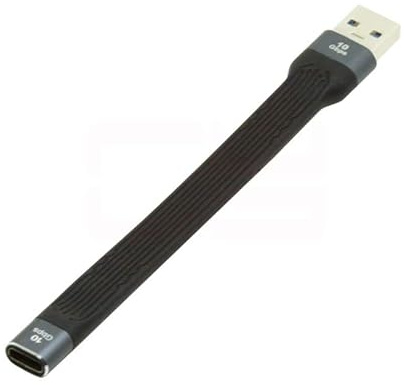 cablecc Cavo dati da USB 3.1 tipo C femmina a USB 3.0 tipo A maschio piatto sottile FPC 10 Gbps 13 cm per laptop e telefono