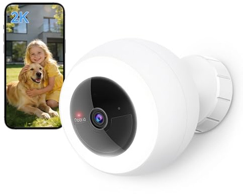 Noorio Security Outdoor Camera Wireless, 2K Rechargeable Battery CCTV Indoor Camera System for Home Security, Two Way Talk, Siren, 2.4G WIFI, Alexa, Motion Detection, Floodlight, No Monthly Fee