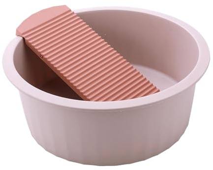 Gralara Forniture per il lavaggio della vasca da bagno, compatta, antiscivolo, leggera, vasca per la biancheria, per camicie, camicette, pantaloni, biancheria, ROSA