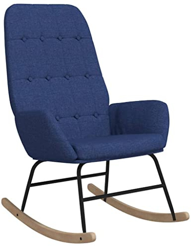 vidaXL Schaukelstuhl Blau Stoff