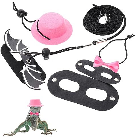 DOITOOL 1satz Tragbares Reptiliengeschirr Mit Verstellbarem Geburtstags-Hut Für Echsen Geckos Und Chamäleons Cosplay-zubehör Für Haustier-Reptilien