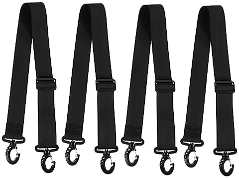 HANABASS 4 Stück Verstellbarer Schwarzer Multifunktionaler Nylon Schultergurte für Skischuhe und Schlittschuh Zubehör Tragbar für Outdoor Einsatz