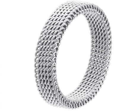 Heideman Fingerring Herren Timon Mesh poliert Edelstahl | Geschenk für Männer, flexibel und alltagstauglich im Alltag, hautfreundlich, nickelfrei und langlebig verarbeitet.