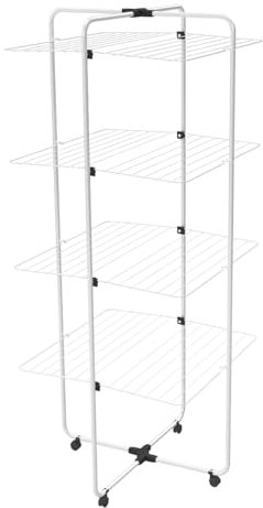 Vileda Adapto 4 | Stendibiancheria a torre a 4 livelli | Snodo modulabile | Facile da spostare| Per interni ed esterni | Pieghevole