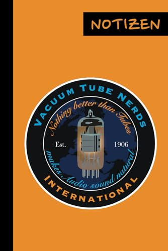 Notizbuch - Vacuum Tube Nerds: Phantasie-Abzeichen Vacuum Tube Nerds International, kariertes Papier